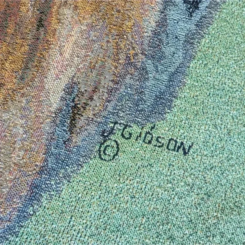 Judy Gibson Yorkie Yorkshire Terrier Dog Tapestry Throw Blanket Fringe Trim